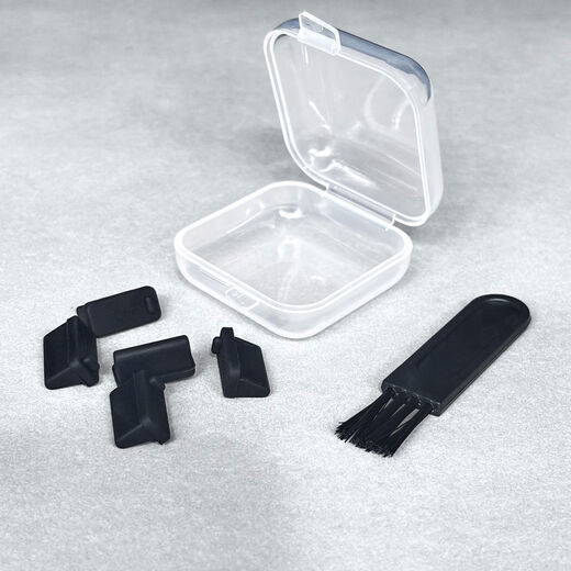 Litian USBTypeC mobile phone charging port dust-proof plug, silicone flow plug, car on-board appliance seal, TV computer, USB+Type-C transparent, 3 each, free storage box, small brush