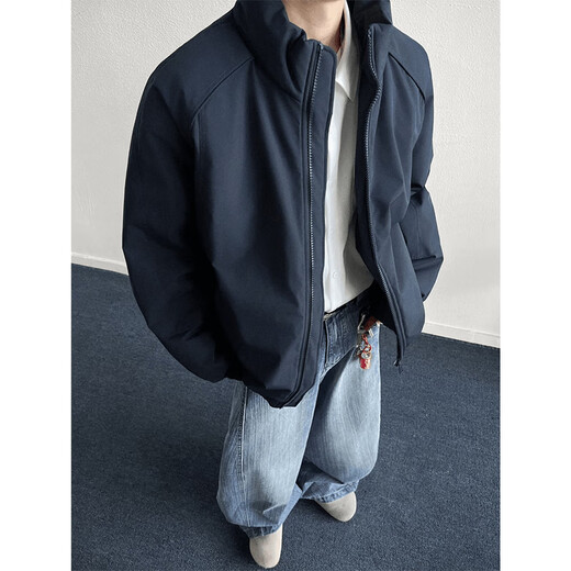 Katuchi American stand-collar three-proof jacket cotton-padded jacket men's winter short silhouette cotton-padded coat cleanfit warm and thickened jacket gray XL