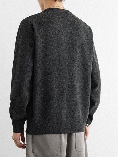 Xiaohongshu's hot style simple Henry collar sweater for men in autumn and winter solid color old money style loose sweater V-neck retro floral brown M115Jin Jin is equal to 0.5kg or less, one size fits all