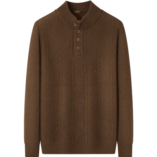 Shanshan heavyweight 440G pure wool sweater men's autumn and winter retro warm young and middle-aged business sweater sweater