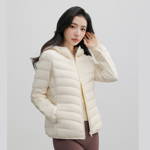 HY&CO Light Warm Down Jacket Women's Winter Short Commuting Fashion Solid Color Slim Versatile Hooded Jacket Black XL