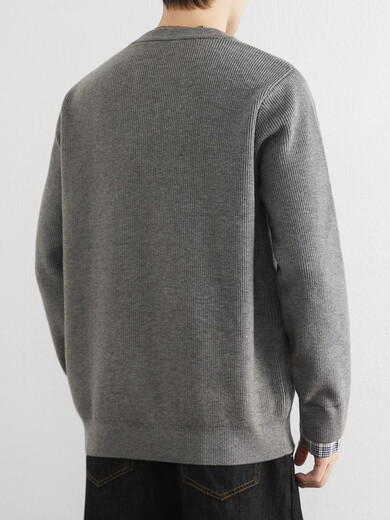 Xiaohongshu's popular Korean stitched contrasting color fake two-piece sweater for men in autumn and winter, loose pullover Henry Black M105Jin Jin is equal to 0.5kg or less, one size fits all