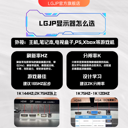 LGJP has more than 5 million+ people planting new 32-inch monitor 32-inch computer monitor 2K240hz office design e-sports game display 2K165HZ screen 32-inch 2K240Hz supreme flagship straightforward