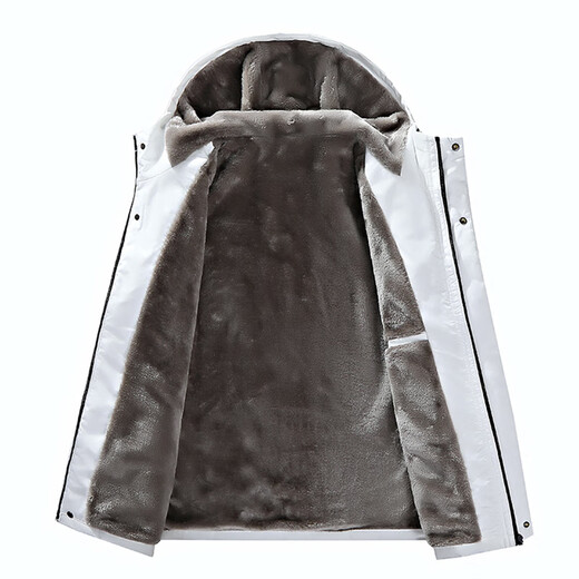 Woodpecker Plush Padded Jacket Men's Winter 2025 New Men's Padded Jacket Thickened Warmth Versatile Down Jacket D09 Gray Plush Padded Jacket Fashion & Warmth XL Recommended 120-140Jin Jin equals 0.5kg