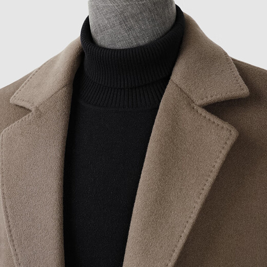 Fazeya Hengyuanxiang Group's high-end 100% wool double-sided woolen coat men's mid-length business casual goose down liner black M (170) (recommended 110-130 Jin Jin equals 0.5 kg)