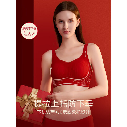 Tingmei (GRACEWELL) Zodiac Year Underwear Set for Women Red Wedding Bride 2026 Year of the Horse Autumn and Winter New Seamless Bra Gift Box Set Lucky Gift Box 8-piece Set Pull-up Style XL 38/85ABC, Weight 120-135 Jin Jin is equal to 0.5 kg