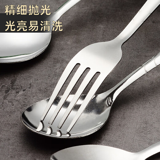 Shanyufu stainless steel spoon long handle thickened round bottom anti-scalding household spoon spoon high temperature resistant spoon limited time special offer