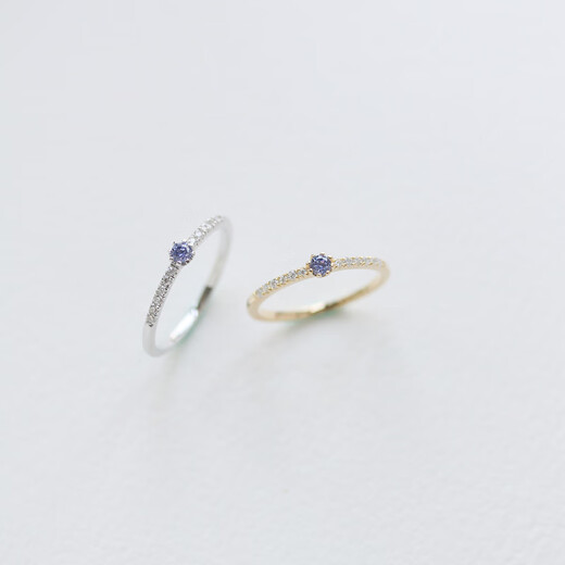 Fat Donglai's same style tanzanite ring, Ogura Orchid, retro white, blue and purple tanzanite color, micro-paved 9 small zircons, gold style/HK code 12#