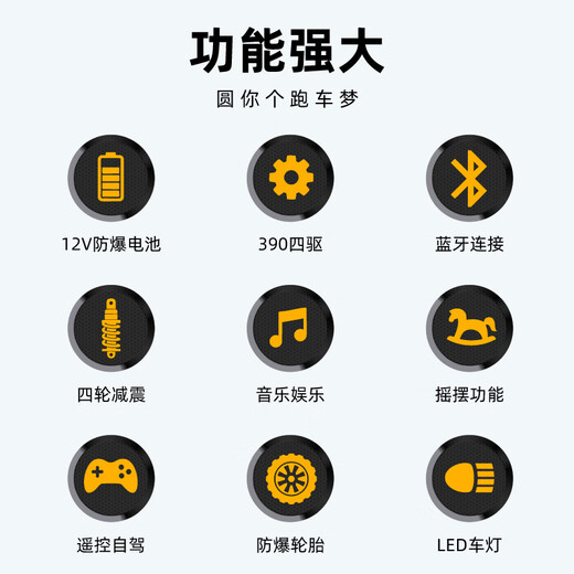 HIMEILI Kinder-Elektroauto, vierrädriges Spielzeugauto, kann auf einem ferngesteuerten Auto für Jungen und Mädchen sitzen, Babyschaukel, Geschenk, roter Allradantrieb + Bluetooth-Fernbedienung + Schaukel + Ledersitz