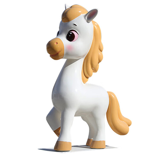 Shangyi 2026 Fiberglass Cartoon Horse Sculpture Commercial Space Festival Display Shopping Mall Plaza Cartoon Theme Decoration Ornaments Customized