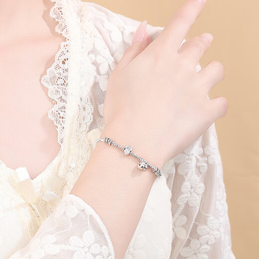 Wanfulong platinum bracelet women's PT950 smile bracelet niche gourd chain platinum gift for girlfriend 11.93g 20cm