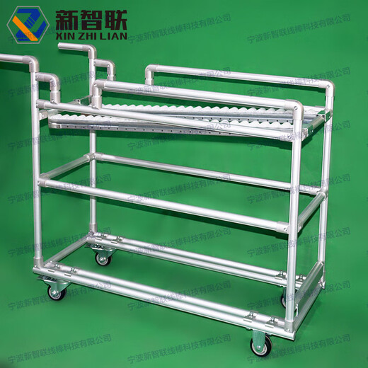 Huili's customized third-generation aluminum lean tube turnover vehicle low-cost mechanism automated material docking vehicle factory workshop equipped with the same material vehicle in the picture