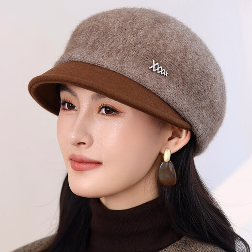 Autumn and winter new style knitted warm beret Korean version versatile beret CSph women's knitted warm beret jd khaki one size