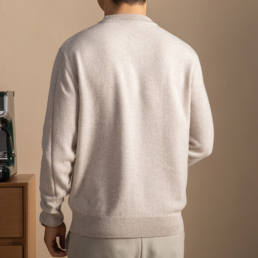 Deer King Ordos City 8% Mountain 92 Sheep Wool Autumn and Winter One Button Henley Collar Sweater Men's Round Neck Soft Waxy Hand Dark Gray XL (115) (135-150Jin Jin is equal to 0.5 kg)