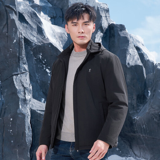 Talented Jacket Men's Autumn and Winter 25 New Graphene Warm Cotton Clothes Removable Hood Windproof Top Solid Color Casual