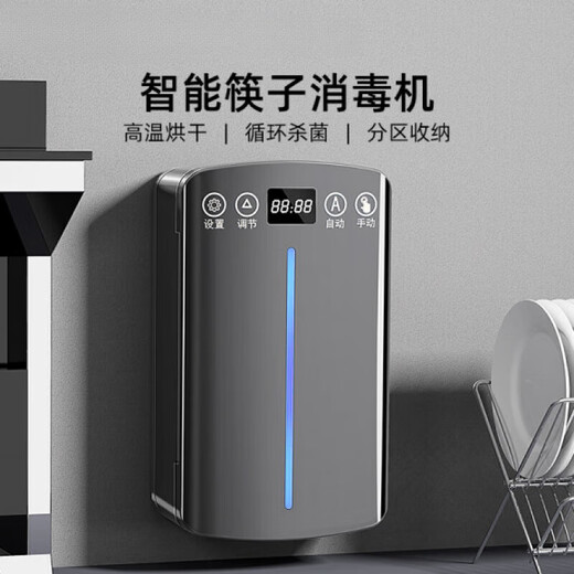 Huli German chopstick sterilization and drying all-in-one machine for smart home high-end new cage wall-mounted stainless steel spoon storage without star rating 1L graphite black upgraded model high temperature drying + intelligent sterilization + mildew prevention plug-in