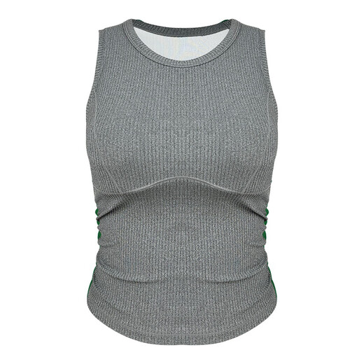 Women's Sports Bra Shockproof Push-Up Yoga Vest Women's Summer New Pilates Top Breast-Reducing Fitness Bra Heather Gray (Integrated Coaster) L
