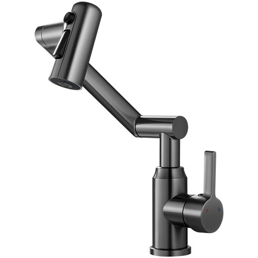 JOMOO official flagship all-copper universal mechanical arm basin faucet hot and cold water two-in-one bathroom cabinet splash-proof all-copper thickening gun gray GROHE model three-speed water outlet universal rotation