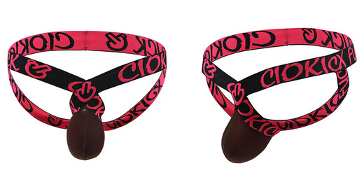 Sexy low-waist men's underwear ice silk JJ hip lift ring thong double thong E066 black M