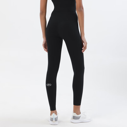 ALO YOGAalo European and American high-waist hip-raising high-elastic nude series no T-line sports tight Pilates fitness yoga pants nine points black S