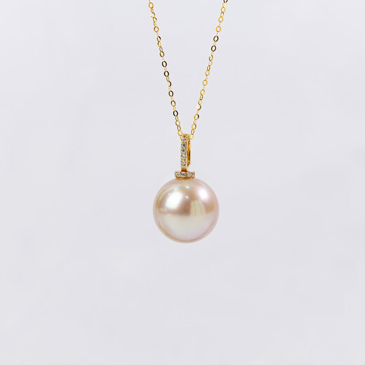 Zunding Pearl-Full body 18K seawater pearl South Sea gold bead pendant (including chain) 14-15mm gold bead pendant 14-15mm