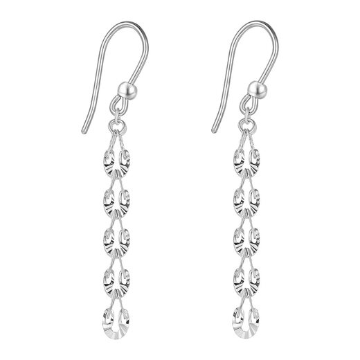Wanfulong Platinum PT950 Sparkling Earrings Earrings Platinum Jewelry Earrings Earrings Sparkling Earrings as Birthday Gifts for Girlfriend Platinum PT950 Earrings 2.21g