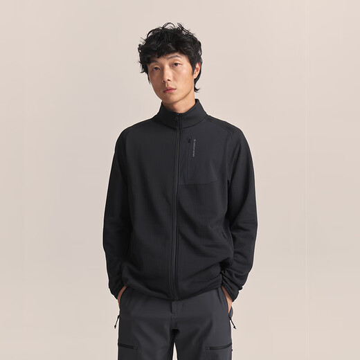 Made in Tokyo 25 Autumn and Winter F1 Series Windproof Fleece Clothes and Pants Outdoor Sports Warm Jackets Stand Collar Cardigan Black Truffle L