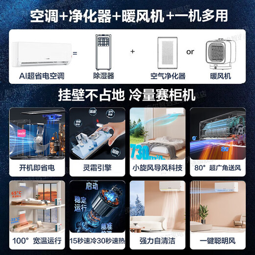 海尔（Haier）【空调套装】海尔空调智家出品组合套购统帅3P柜机新一级变频节能自清洁家用客厅卧室空调套装 Leader3匹柜机+1.5匹挂机*3【三室一厅】