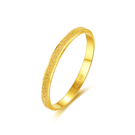 Lao Fengxiang Gold Three Lives Three Worlds Ring for Girls 999 Pure Gold Ring Ring Chinese Valentine's Day Gift for Girlfriend and Wife Pure Gold Three Lives Three Worlds Ring Ring Mouth 13# Gold Approximately 1.6g