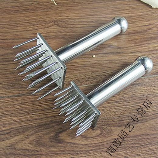 润华年不锈钢钉猪皮猪肉锤扣肉针肉插松肉器烧肉插牛筋叉钢钉塑料插肉叉 大排叉(红)