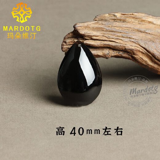 MARDOTG original black crystal pendant for men and women, hydrating water drop necklace pendant, jewelry, gift, about 40mm high
