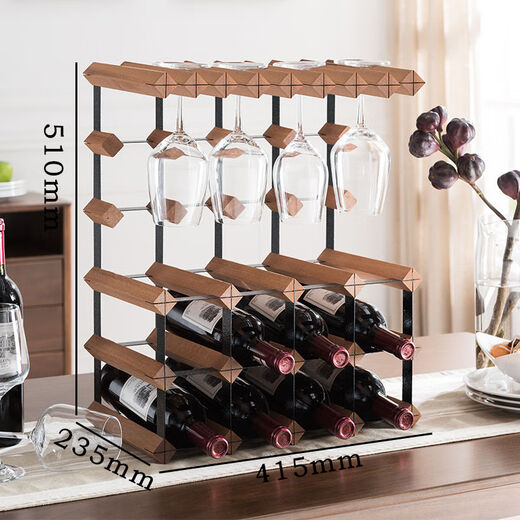 Cat Wine Rack Solid Wood Wine Glass Rack Ornament Wine Red Wine Upside Down Light Luxury Household Red Wine Rack Storage Rack Goblet Rack 4X5 Grid 235mm Depth (Sapele Wood)