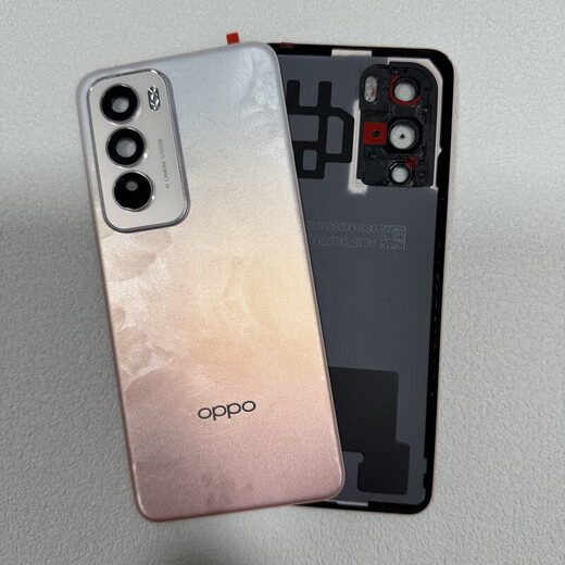 Suitable for OPPOreno12 original back cover Reno12pro original back cover mobile phone battery back shell original disassembly Reno12 (soft peach) with framed lenses