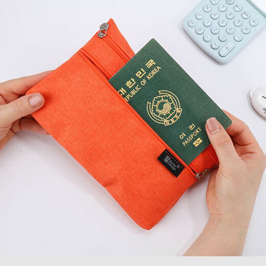 语森忆随身便携证件包旅行护照包手机袋小物品零钱收纳袋文具笔袋收纳包 藏青色2014