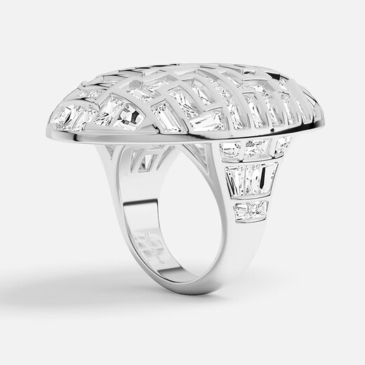 APM Monaco new product personalized maze ring silver and white modern design hand ornaments neutral style avant-garde gift silver size 48