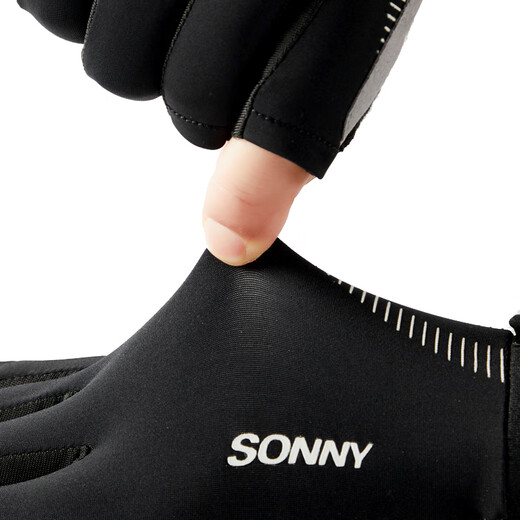 Modal gloves men's spring and summer cycling thickened Luya ice silk exposed finger flying sea fishing non-slip outdoor mountaineering fishing cycling ice silk exposed three fingers black and orange