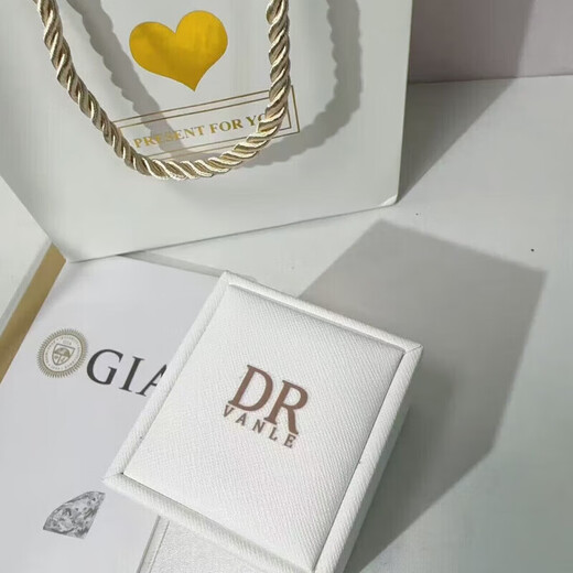 DR Proposal Diamond Ring K Gold/Platinum Au750 Classic First Snow Kiss Wedding Moissanite Ring Valentine's Day Gift 50 Points Moissanite PT950 Live (Size Adjustable)