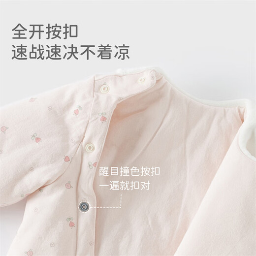 DAVE&BELLA baby quilted jumpsuit 100-day baby clothes antibacterial and anti-mite newborn crawling clothes winter new toddler pajamas flower print ready stock 59cm (recommended height 52-59cm)