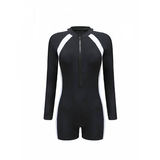 Nanbomaru 2022 new one-piece swimsuit for women, conservative belly-covering, swimming pool special, long-sleeved, short-sleeved, hot spring surfing, one-piece swimsuit + swimming cap + nose clip earplugs, short-sleeved style M