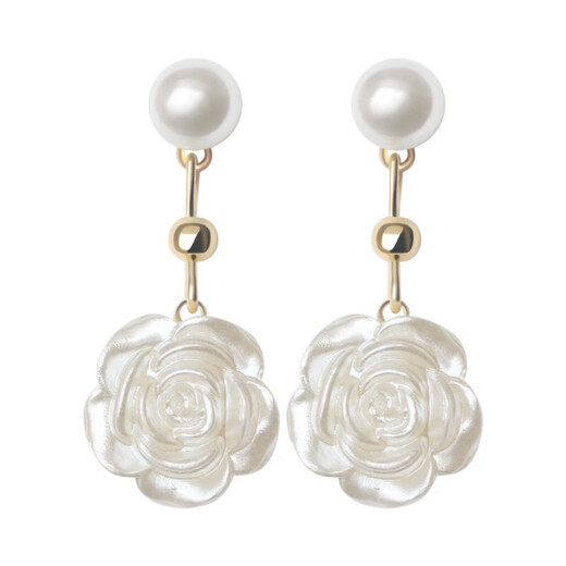 Camellia Pearl Earrings Niche Design Earrings 2024 New Trendy Unique Flower Earrings for Women Autumn 925 Silver Needles One Pair Price