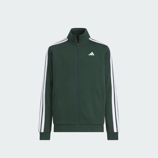 Adidas men's and women's casual and comfortable long-sleeved suit for children's autumn new Adidas official light sports dark green/white 176