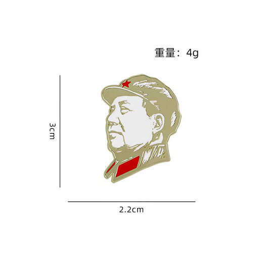Red Brigade's old capital Chinese great man's head commemorative brooch retro Chairman Mao's badge button-type cultural and creative gifts and clothing accessories for men and women head brooch CZ3010-card head bag