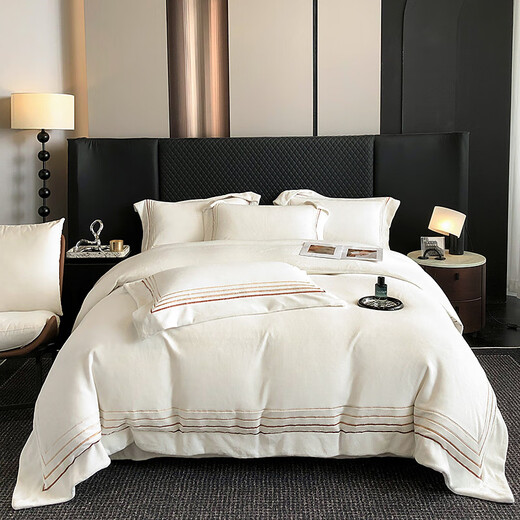 Hengyuanxiang Class A thickened warm milk velvet four-piece winter coral velvet baby velvet light luxury white bedding quilt single piece milk coffee color bed sheet single quilt cover 200*230