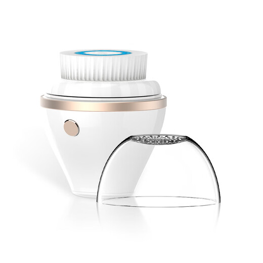Excellently selected electric facial cleanser, ultrasonic facial cleanser, silicone facial cleansing brush, two types of facial brush heads from the manufacturer, ivory white brush head - vibrating type