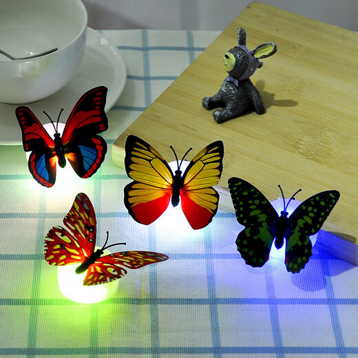 Artificial Intelligence Voice Desk Lamp Night Light Control Lamp USB Voice Control Lamp LED Lamp Bedside Lamp Eye Protection Mini Portable Night Lamp Colorful Butterfly Lamp (1 Pack, Random Color)