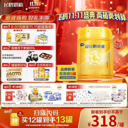 Feihexing Feifan Zhuorui Infant Formula Milk Powder Stage 1 (0-6 months) 750g Lactoferrin Childcare Subsidy