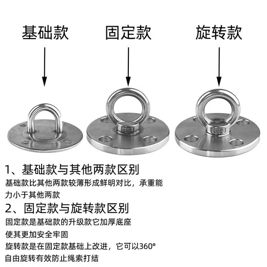 He Jiangong 304 stainless steel hanging ring yoga hanging plate hanging ring fixed buckle fixed plate hook 304 luxury fixed plate set bearing capacity 300kg