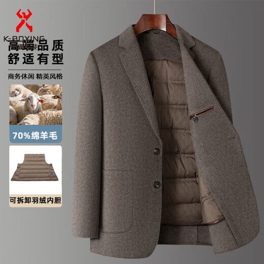 KBXNG Jinba autumn and winter fur removable liner five-color small suit gray M