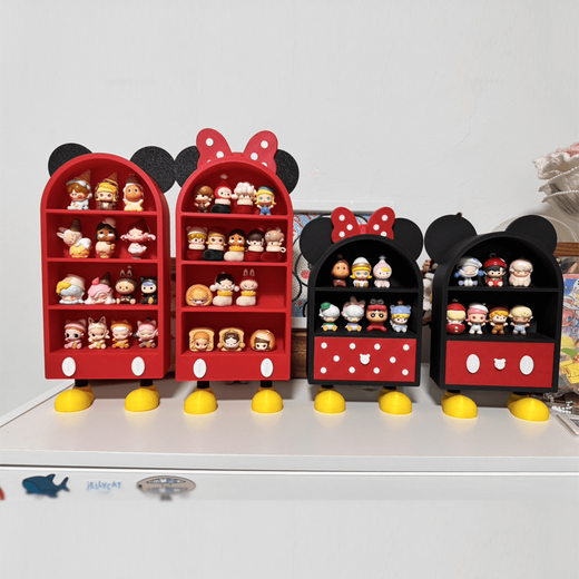 Japan imported cute miniature food and toy blind box model display cabinet Mickey + base