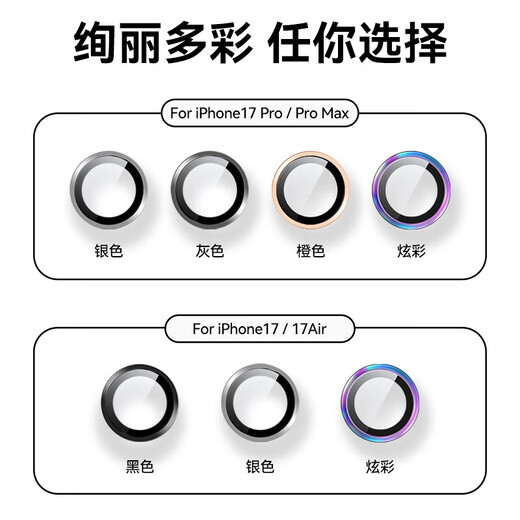 TGVI S AR anti-reflective Apple 17promax lens film iPhone Air independent lens 17Pro all-inclusive anti-fall and anti-scratch tempered glass transparent second-stick lens film 17Promax/17Pro universal transparent AR anti-reflective